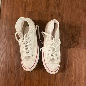 Almost new white high top converse